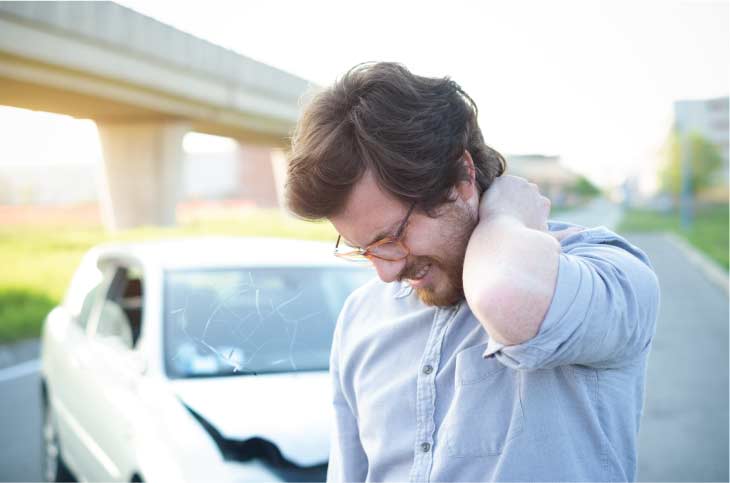 auto accident injury man with neck pain